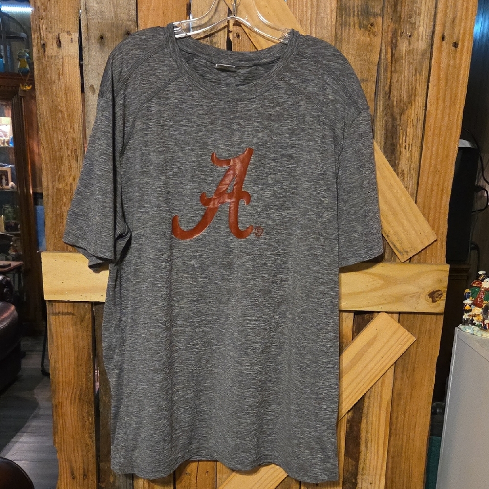 Gray Men's Shirt with Red Logo